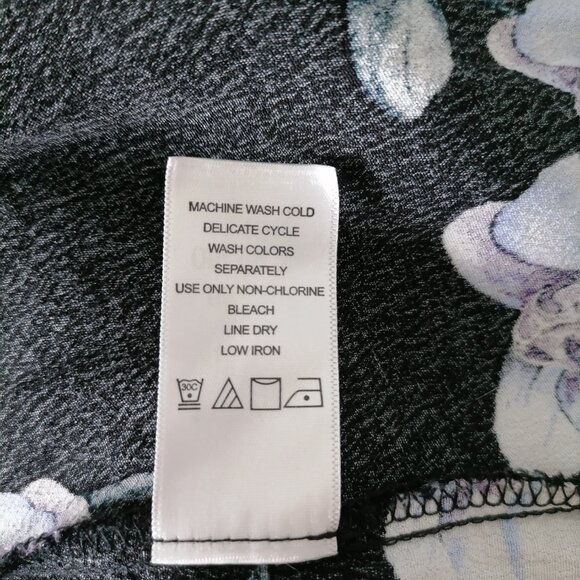 Ellos Women's Black Cap Sleeve Floral Tie-Front Silhouette Maxi Dress Size 16 - Picture 8 of 8